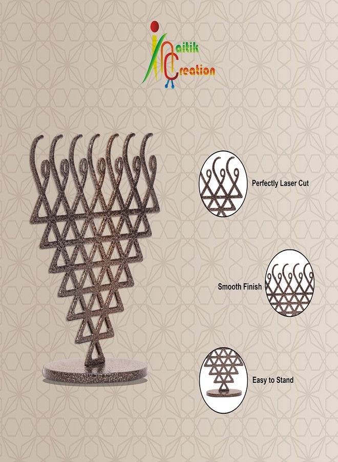 NAITIK CREATION يانترا شري ساراسواتي من نايتيك كرييشن للنجاح والحكمة | يانترا معدنية ذهبية عتيقة لغرفة الصلاة، طاولة الدراسة، ومكتب العمل | هدية روحية للطلاب والمهنيين (10 سم × 10 سم) - Image 4